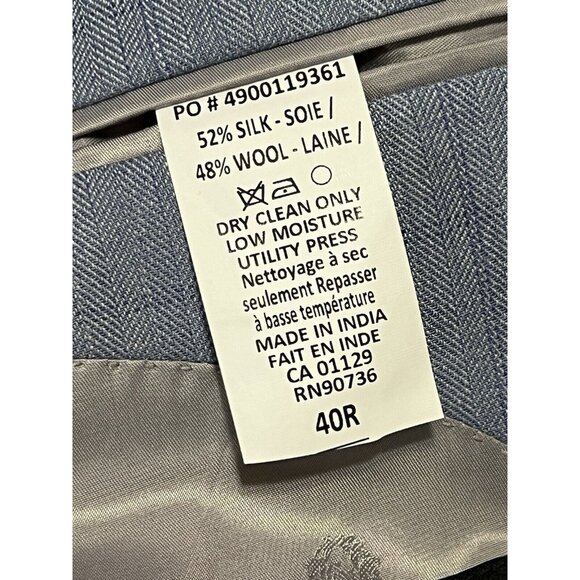 Lauren Ralph Lauren Blazer Men’s 40R Blue Silk Wool Blend Career Classic - Picture 13 of 16